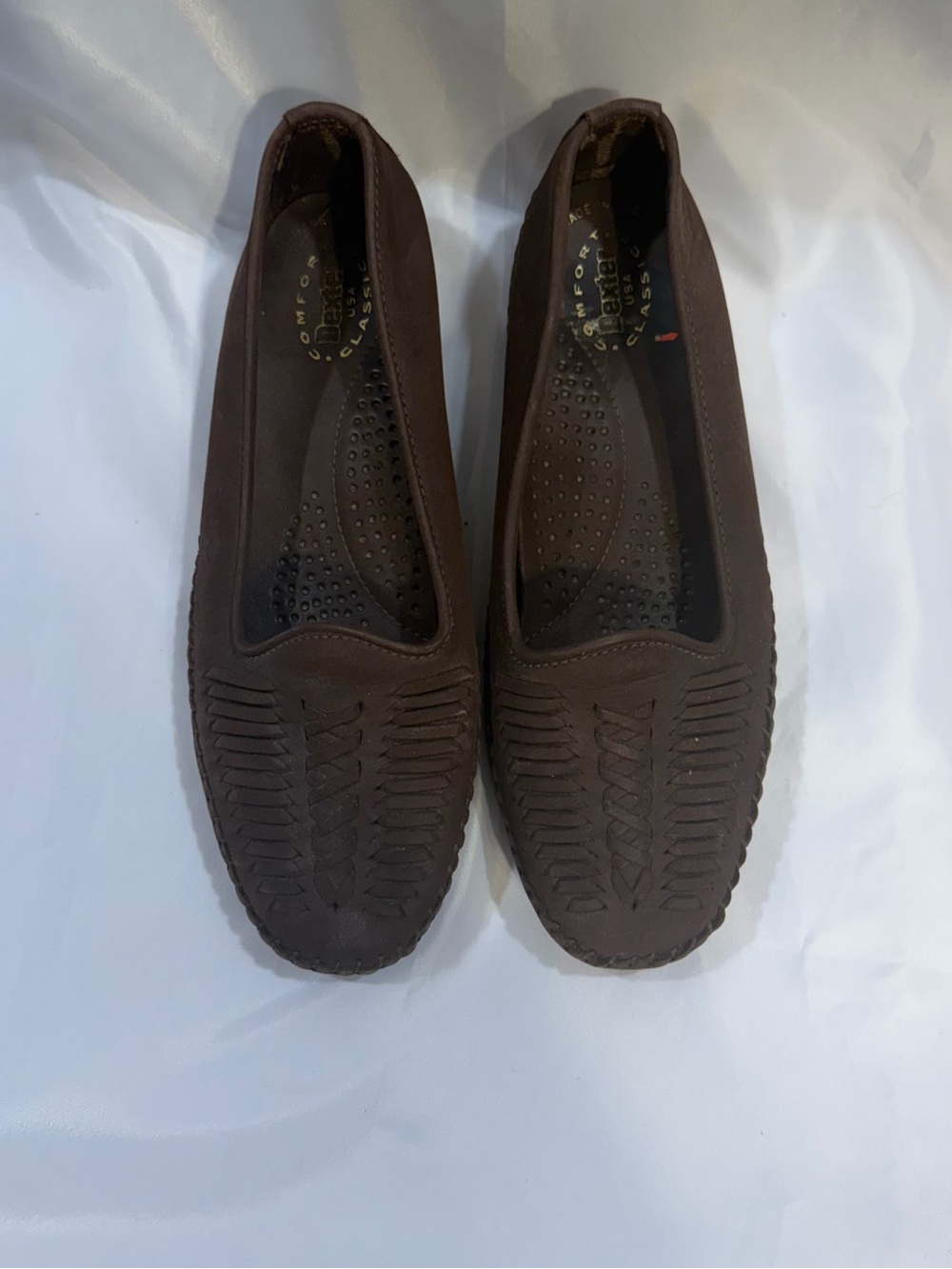 Dexter Vintage Brown Woven Slip-On Flats women’s size 7M